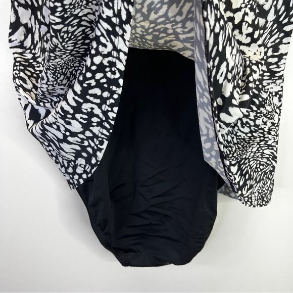 Swim Solutions Printed Flyaway Fauxkini One piece black white - 20W - Picture 10 of 15